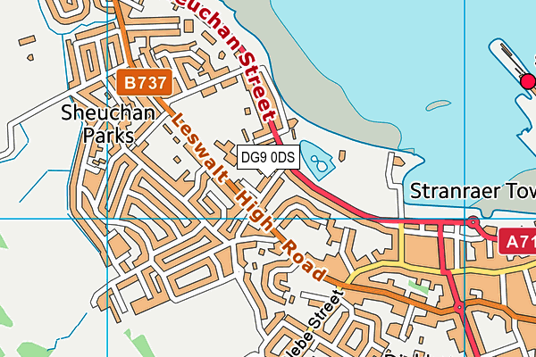 DG9 0DS map - OS VectorMap District (Ordnance Survey)