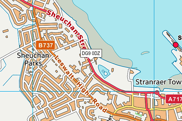 DG9 0DZ map - OS VectorMap District (Ordnance Survey)