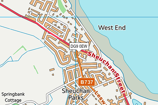 DG9 0EW map - OS VectorMap District (Ordnance Survey)