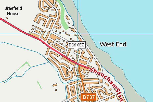 DG9 0EZ map - OS VectorMap District (Ordnance Survey)