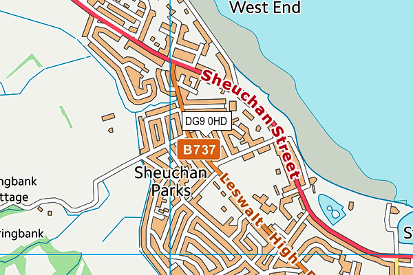 DG9 0HD map - OS VectorMap District (Ordnance Survey)