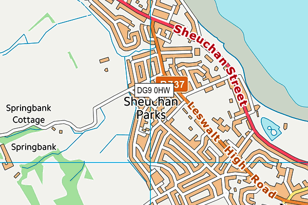 DG9 0HW map - OS VectorMap District (Ordnance Survey)
