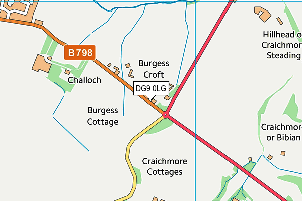 DG9 0LG map - OS VectorMap District (Ordnance Survey)