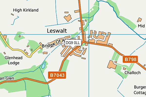 DG9 0LL map - OS VectorMap District (Ordnance Survey)