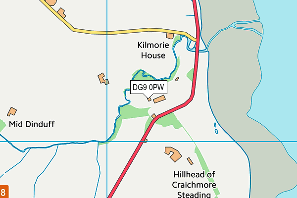 DG9 0PW map - OS VectorMap District (Ordnance Survey)