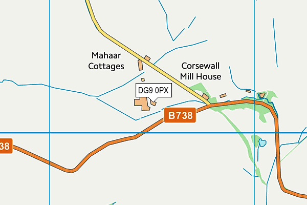 DG9 0PX map - OS VectorMap District (Ordnance Survey)