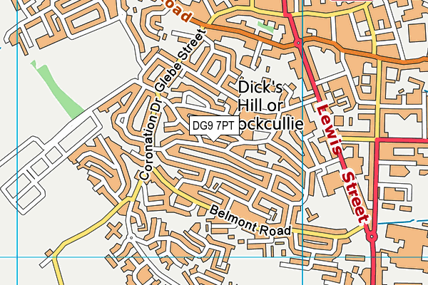 DG9 7PT map - OS VectorMap District (Ordnance Survey)