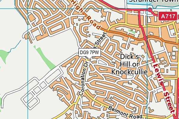DG9 7PW map - OS VectorMap District (Ordnance Survey)