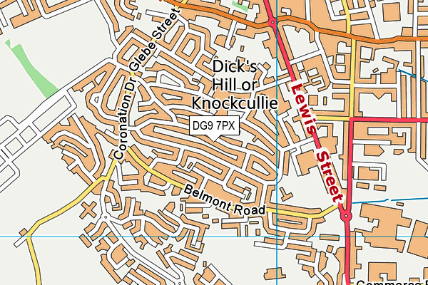 DG9 7PX map - OS VectorMap District (Ordnance Survey)