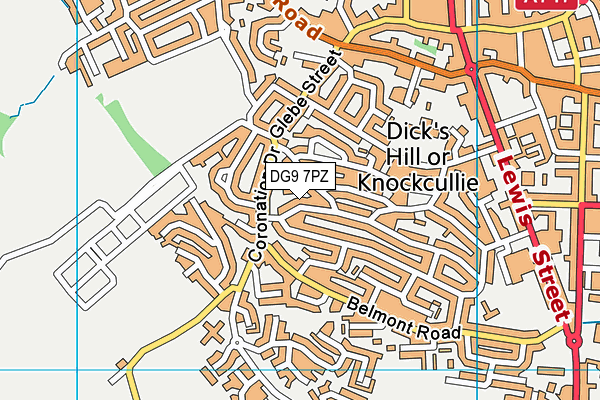 DG9 7PZ map - OS VectorMap District (Ordnance Survey)