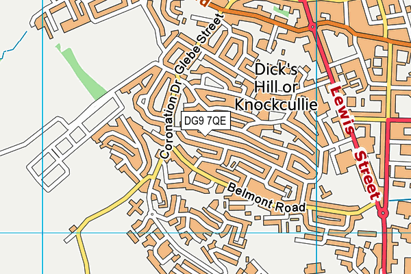 DG9 7QE map - OS VectorMap District (Ordnance Survey)