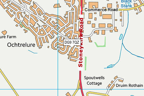 DG9 7QZ map - OS VectorMap District (Ordnance Survey)