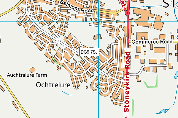 DG9 7SJ map - OS VectorMap District (Ordnance Survey)