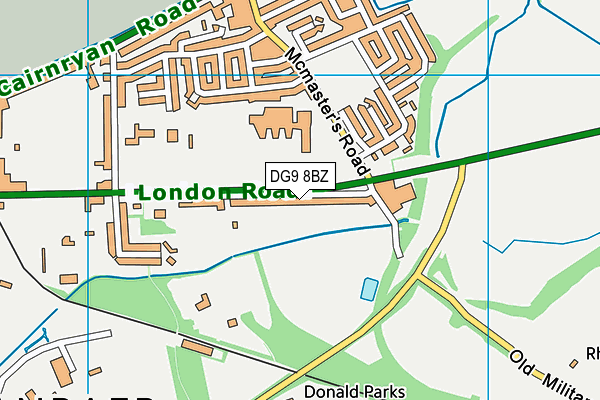 DG9 8BZ map - OS VectorMap District (Ordnance Survey)