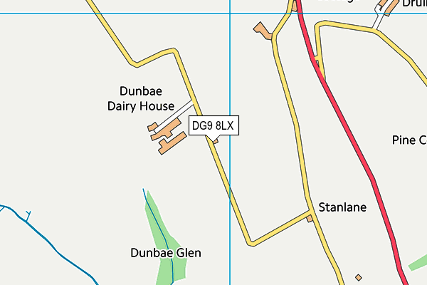 DG9 8LX map - OS VectorMap District (Ordnance Survey)