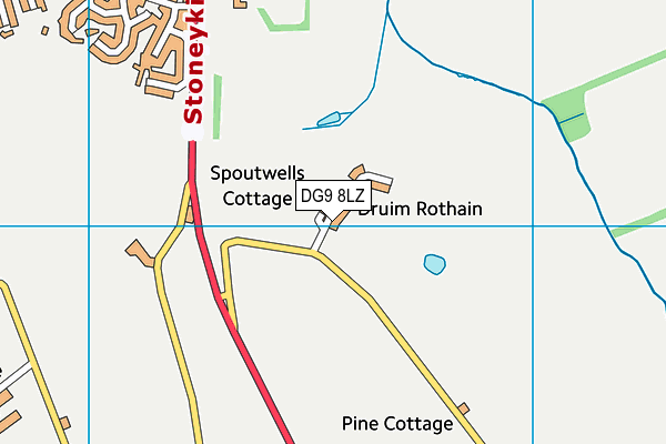 DG9 8LZ map - OS VectorMap District (Ordnance Survey)