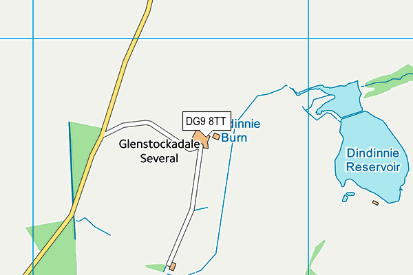 DG9 8TT map - OS VectorMap District (Ordnance Survey)