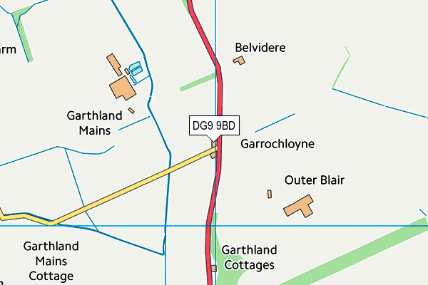 DG9 9BD map - OS VectorMap District (Ordnance Survey)