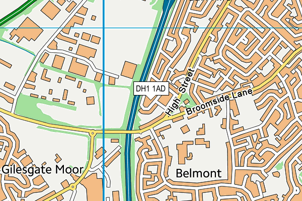 DH1 1AD map - OS VectorMap District (Ordnance Survey)