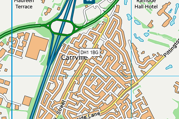 DH1 1BG map - OS VectorMap District (Ordnance Survey)