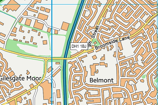 DH1 1BJ map - OS VectorMap District (Ordnance Survey)