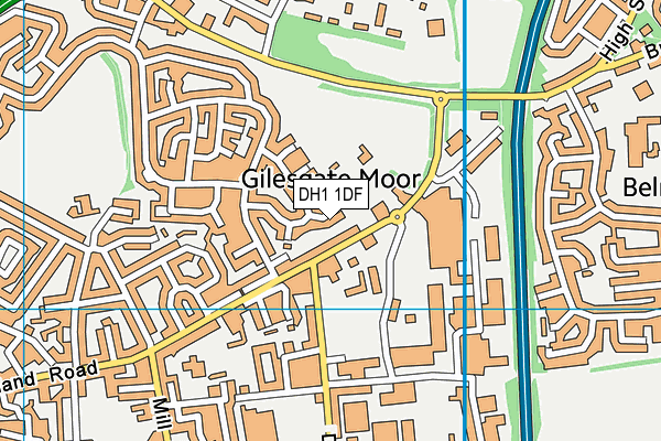 DH1 1DF map - OS VectorMap District (Ordnance Survey)