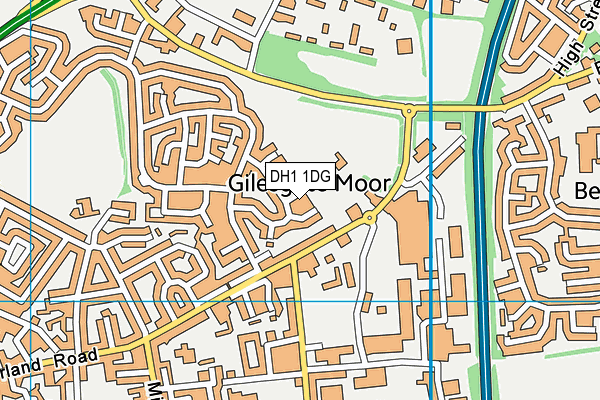 DH1 1DG map - OS VectorMap District (Ordnance Survey)