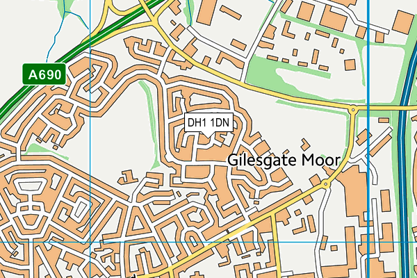 DH1 1DN map - OS VectorMap District (Ordnance Survey)