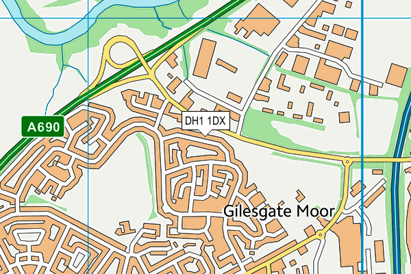 DH1 1DX map - OS VectorMap District (Ordnance Survey)