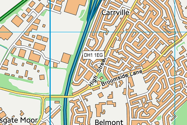 DH1 1EG map - OS VectorMap District (Ordnance Survey)