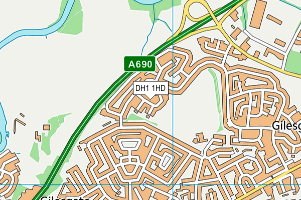 DH1 1HD map - OS VectorMap District (Ordnance Survey)