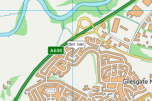 DH1 1HH map - OS VectorMap District (Ordnance Survey)