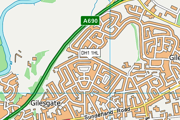 DH1 1HL map - OS VectorMap District (Ordnance Survey)