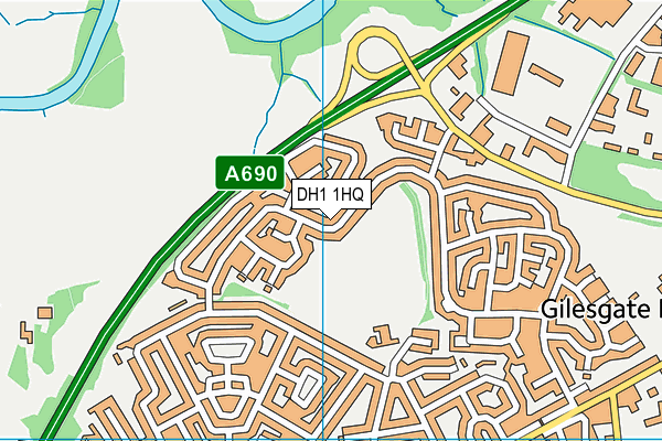 DH1 1HQ map - OS VectorMap District (Ordnance Survey)