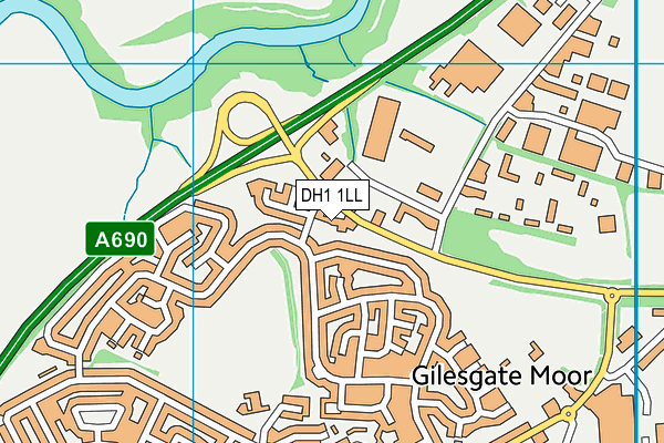 DH1 1LL map - OS VectorMap District (Ordnance Survey)