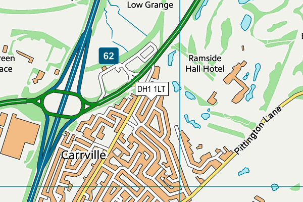DH1 1LT map - OS VectorMap District (Ordnance Survey)