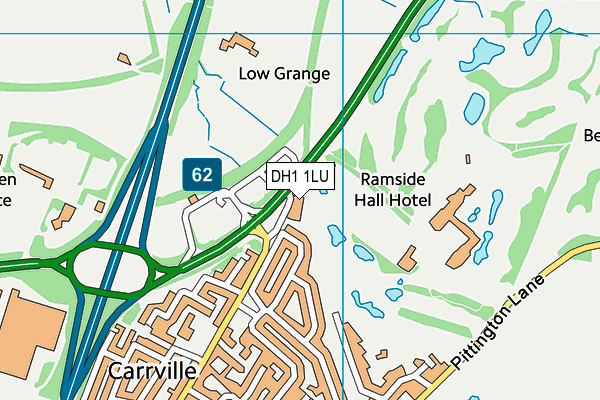 DH1 1LU map - OS VectorMap District (Ordnance Survey)