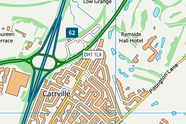 DH1 1LX map - OS VectorMap District (Ordnance Survey)