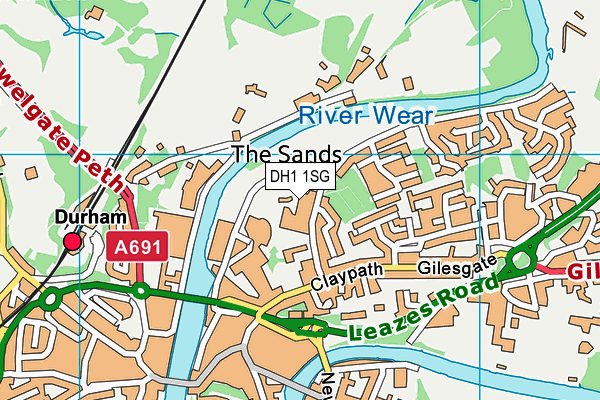 Durham Sixth Form Centre map (DH1 1SG) - OS VectorMap District (Ordnance Survey)