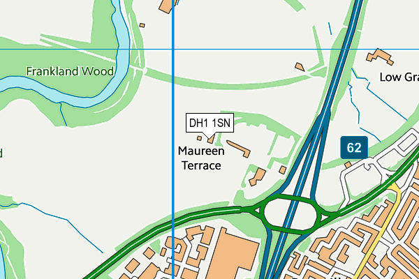DH1 1SN map - OS VectorMap District (Ordnance Survey)