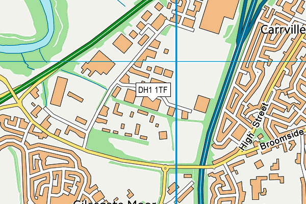 DH1 1TF map - OS VectorMap District (Ordnance Survey)