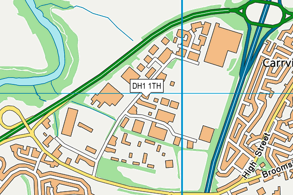 DH1 1TH map - OS VectorMap District (Ordnance Survey)