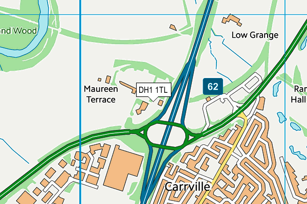 DH1 1TL map - OS VectorMap District (Ordnance Survey)