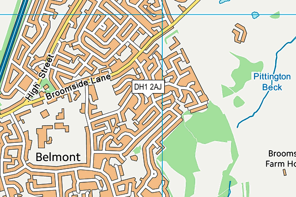 DH1 2AJ map - OS VectorMap District (Ordnance Survey)