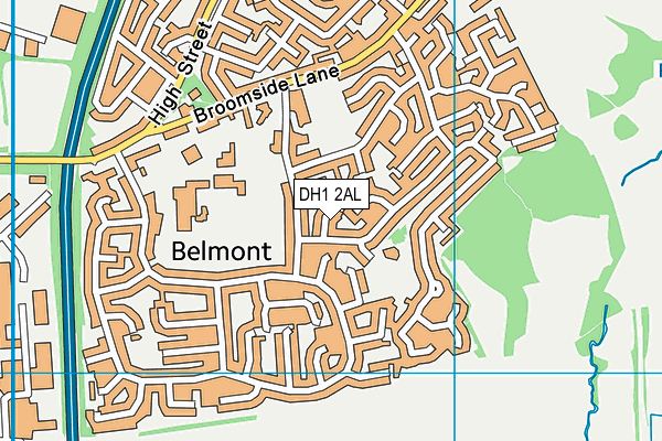 DH1 2AL map - OS VectorMap District (Ordnance Survey)