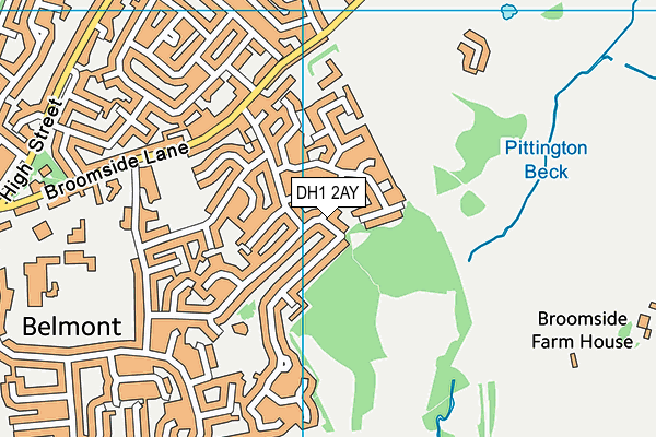 DH1 2AY map - OS VectorMap District (Ordnance Survey)