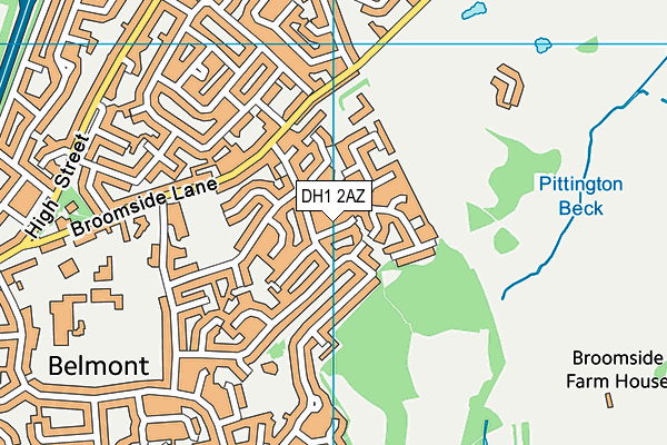 DH1 2AZ map - OS VectorMap District (Ordnance Survey)
