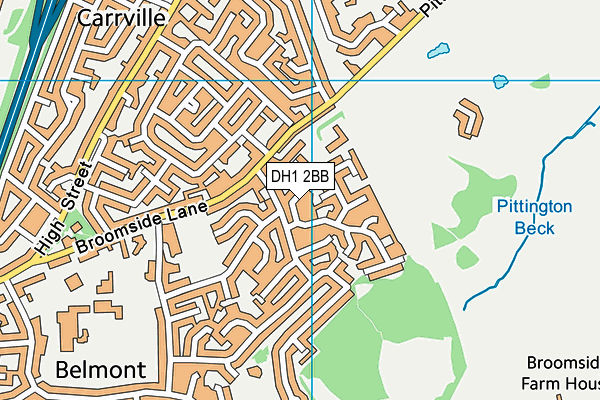 DH1 2BB map - OS VectorMap District (Ordnance Survey)