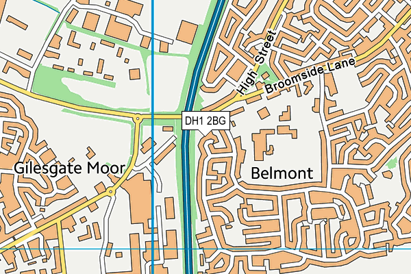 DH1 2BG map - OS VectorMap District (Ordnance Survey)