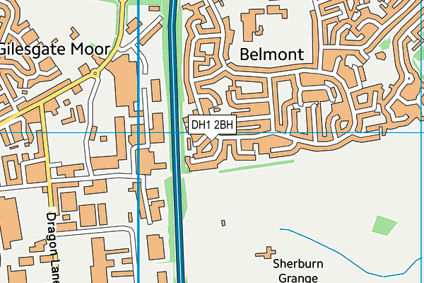 DH1 2BH map - OS VectorMap District (Ordnance Survey)